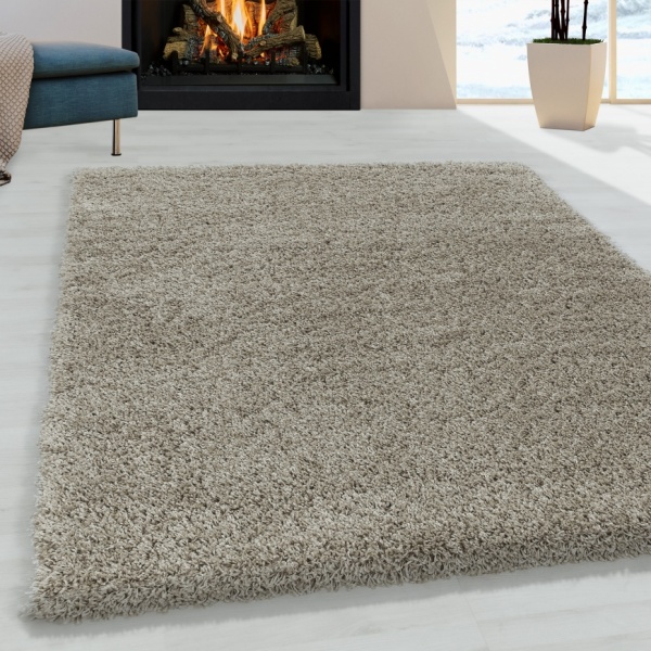 Hochflor Langflor Beige Teppich Rund fr Wohnzimmer Badezimmer Schlafzimmer